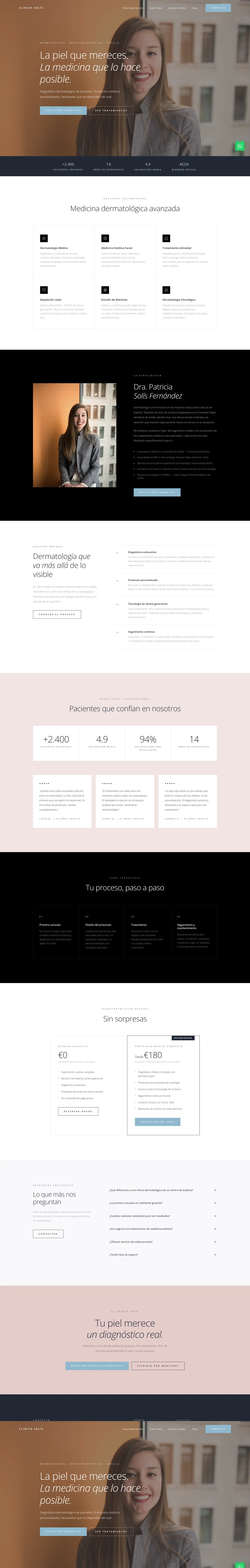 Landing page después — Centro Dermoestético