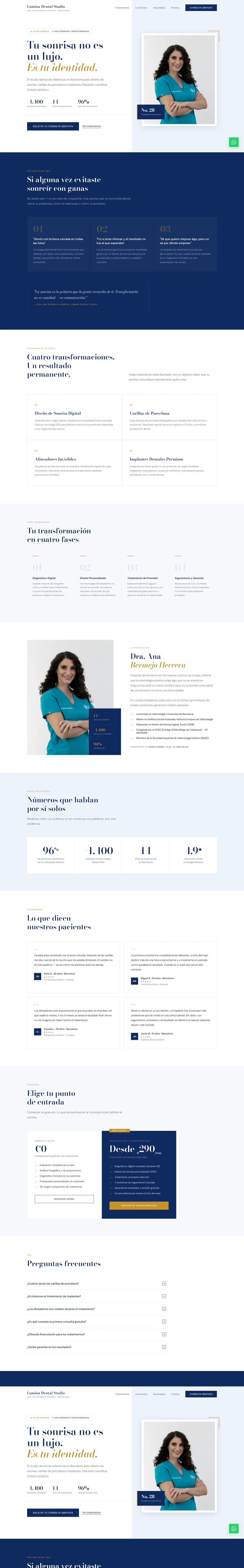 Landing page después — Clínica Dental