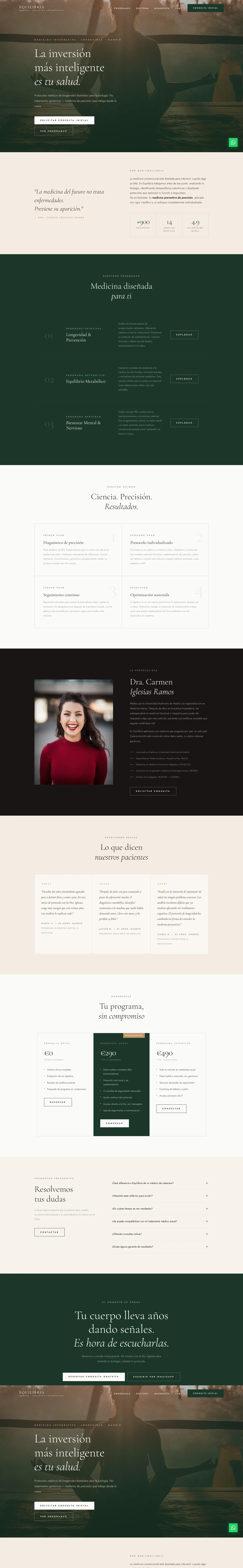Landing page después — Consulta Nutricional